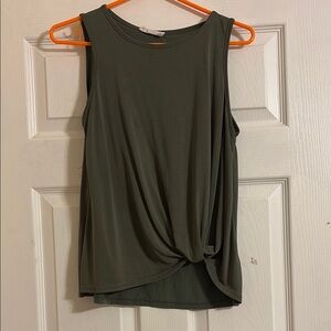 Olive Green Twist Tank Top